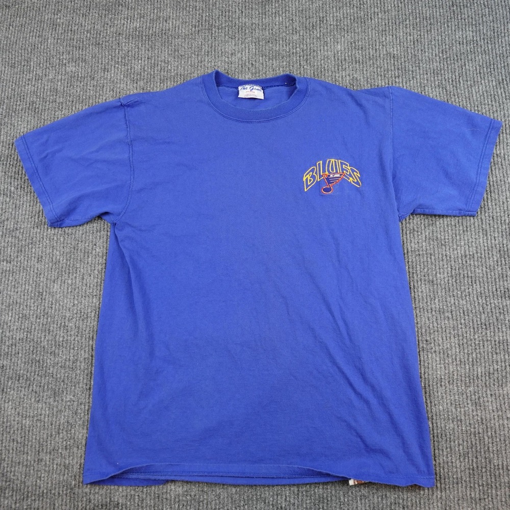 Vintage St Louis Blues Shirt Mens XL Blue NHL Hockey Graphic Tee The Game 90s